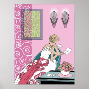 Clarices Brev - Art Deco Mode design Poster