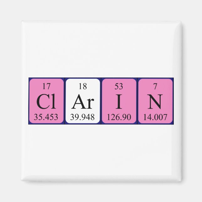 Clarin Periodisk magnet bord namn (Framsidan)