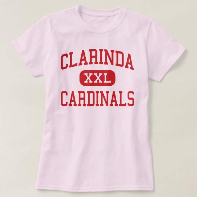 Clarinda - kardinaler - mittet - Clarinda Iowa T Shirt (Design framsida)