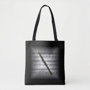 Clarinet 3D Lakan Music Pillow Grått/Black Back ~ Tygkasse