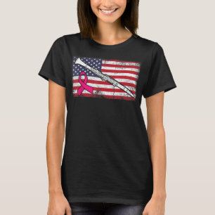 Clarinet American Flagga Breast Cancer Awareness B T Shirt