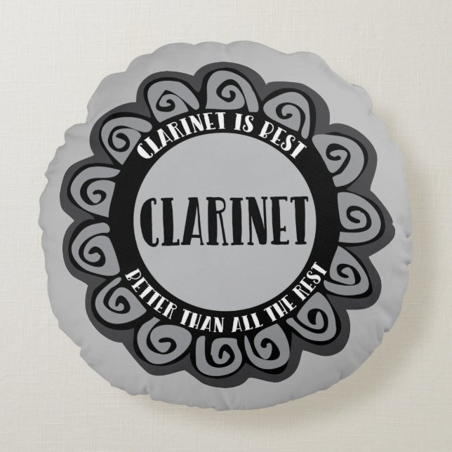 Clarinet är bäst rund kudde (Framsidan)
