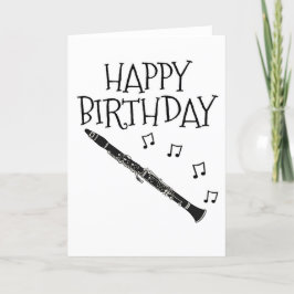 Clarinet Birthday Card Woodwind Musician Tack Kort