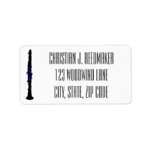Clarinet Black silhouette clarinet blue tone hål