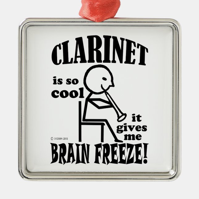 Clarinet, Brain Freeze Julgransprydnad Metall (Framsidan)
