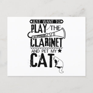 Clarinet Cat Vykort