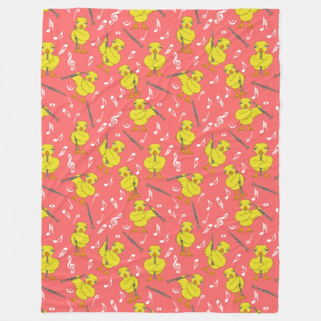 Clarinet Chick Clarinets Musik noter Fleecefilt (Framsidan)