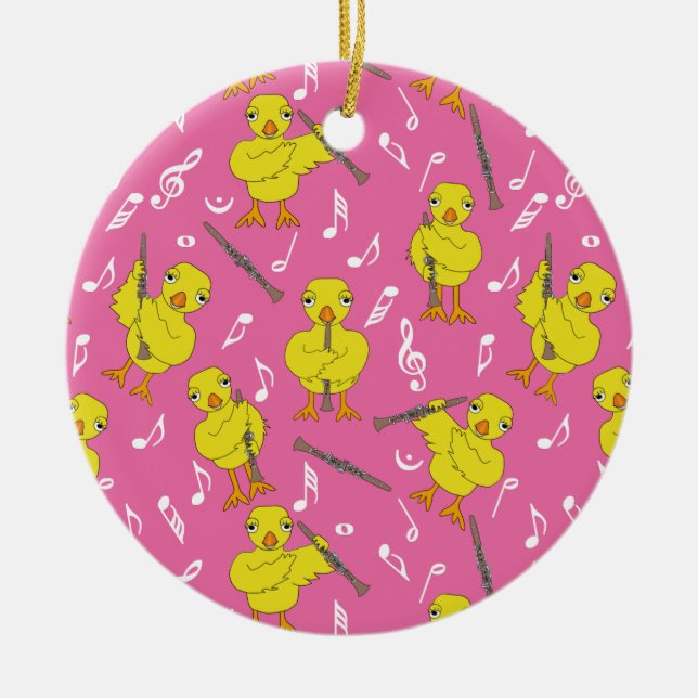 Clarinet Chick Clarinets Musik noter Julgransprydnad Keramik (Framsidan)