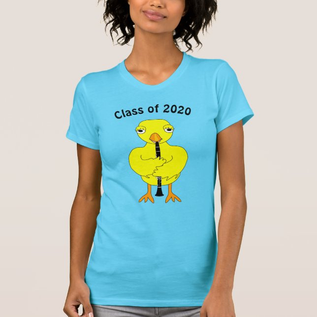 Clarinet Chick Studenten T Shirt (Framsida)