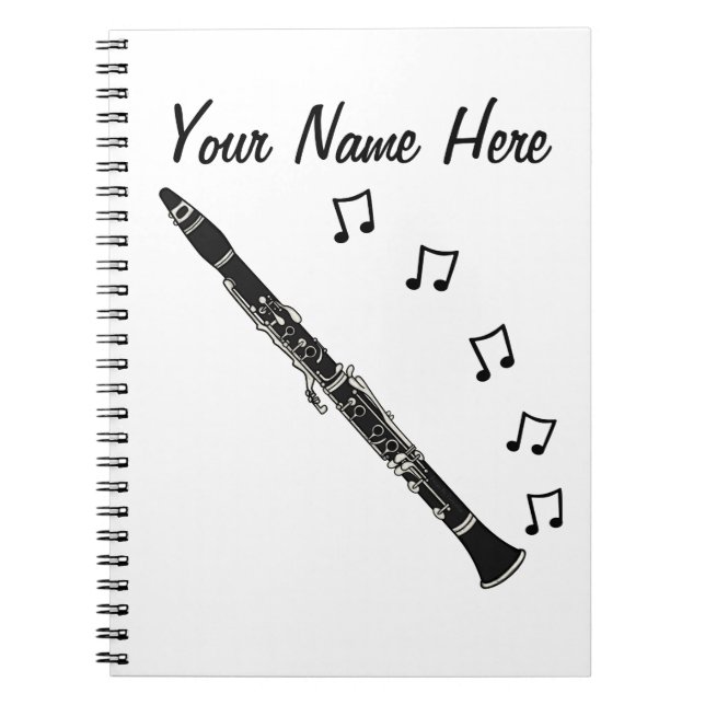 Clarinet Clarinetist Musician Music Teacher Anpass Anteckningsbok (Framsidan)
