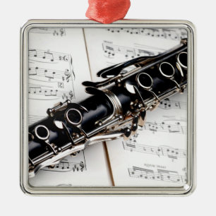 Clarinet Closeup-foto Julgransprydnad Metall