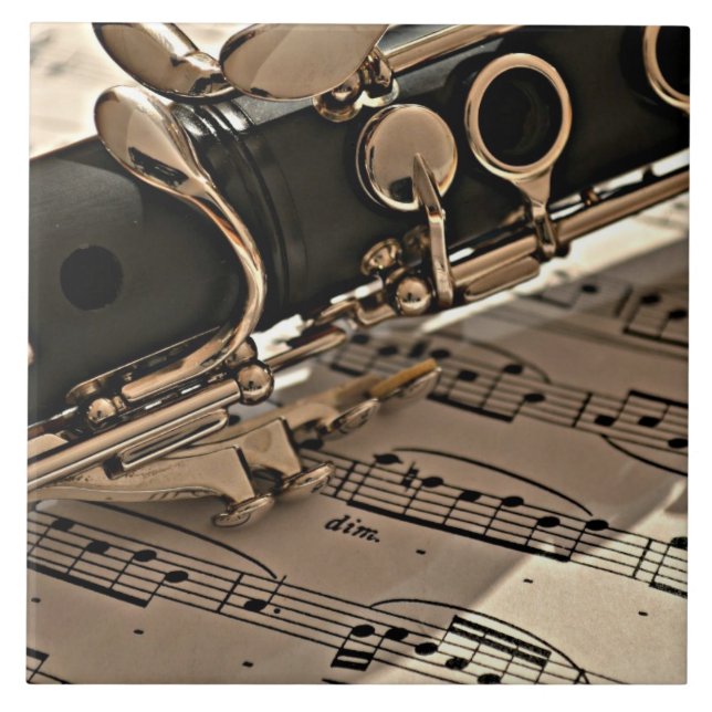 Clarinet Closeup Kakelplatta (Framsidan)