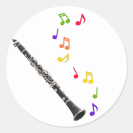 Clarinet Colorful Music Sticker Runt Klistermärke