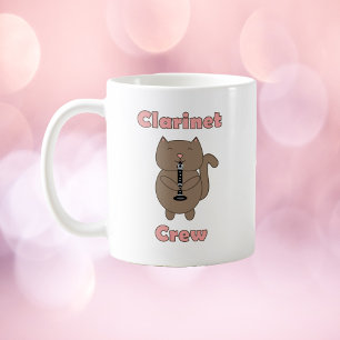 Clarinet Crew Cat Brown Rosa Kaffemugg