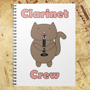 Clarinet Crew Cat Funny Cute Anteckningsbok
