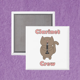Clarinet Crew Rosa Cat Brown Funny Magnet