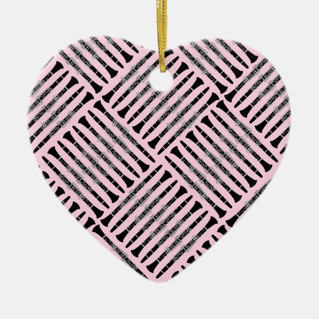 Clarinet Crosshatch Julgransprydnad Keramik (Framsidan)