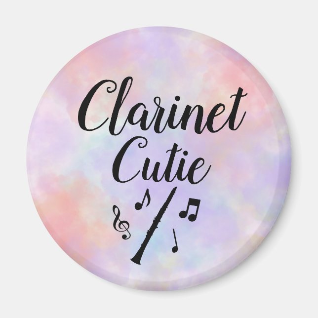 Clarinet Cutie Watercolor Music Magnet (Framsidan)