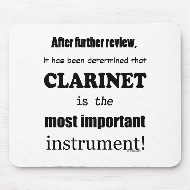 Clarinet, det viktigaste instrumentet musmatta (Framsidan)