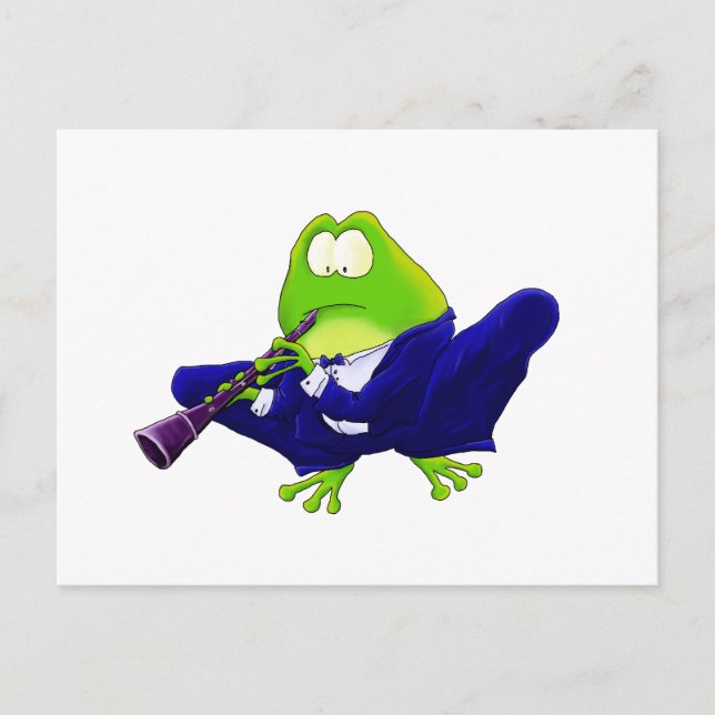 Clarinet Frog Vykort (Framsida)
