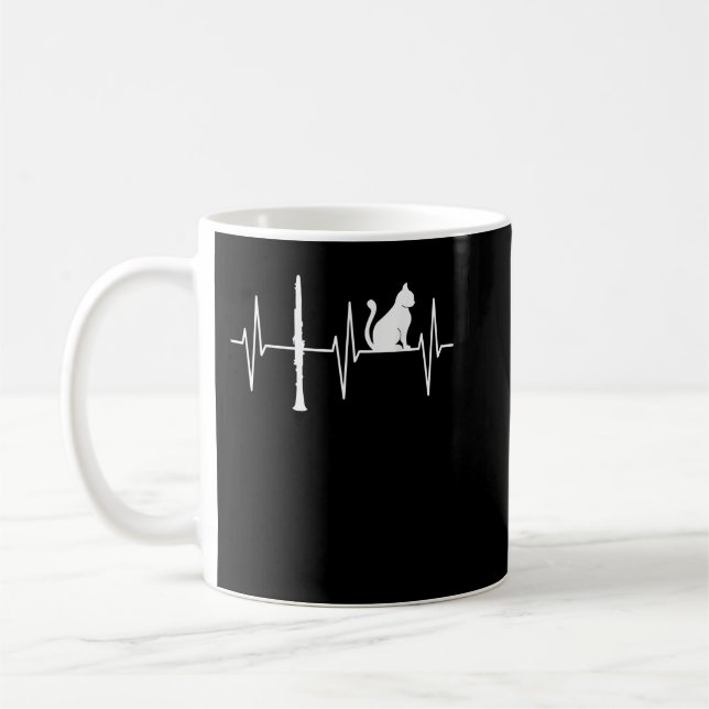 Clarinet Funny Cat Lover Clarinetist Clarinet Play Kaffemugg (Vänster)