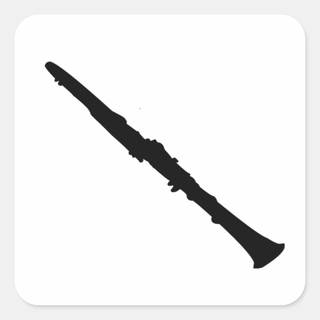 Clarinet Fyrkantigt Klistermärke (Framsida)