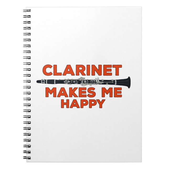 Clarinet gör mig Lycklig Anteckningsbok (Framsidan)
