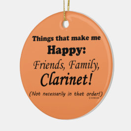 Clarinet gör mig Lycklig Julgransprydnad Keramik
