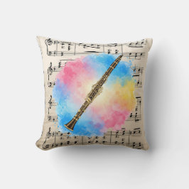 Clarinet Harmony: Färga vattenfärger. Knappfyllnin Kudde
