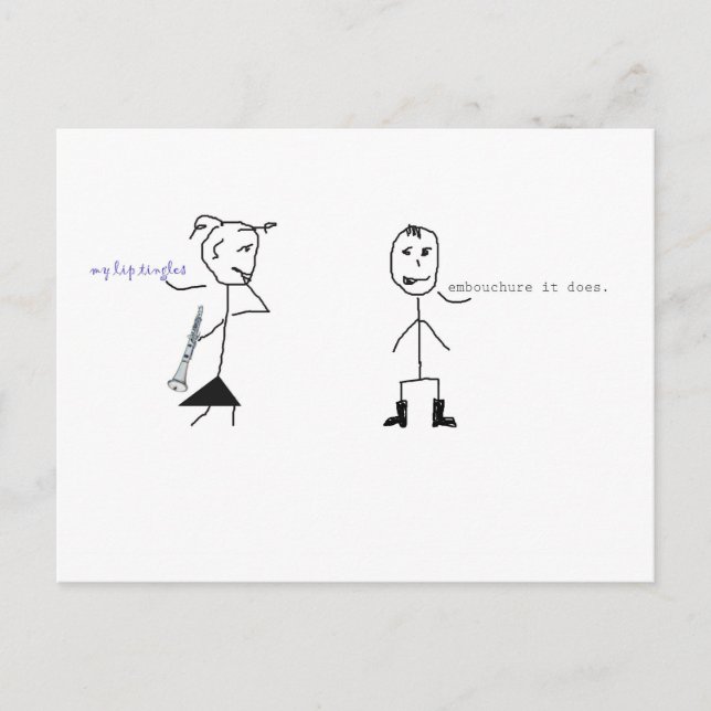 Clarinet Humor Vykort (Framsida)