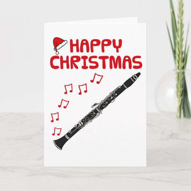 Clarinet julkort Woodwind Musician Tack Kort (Framsida)