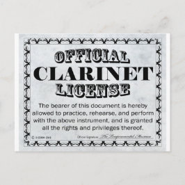 Clarinet Licence Vykort