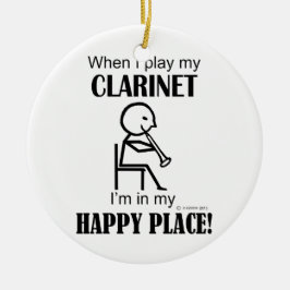 Clarinet Lycklig Ställe Julgransprydnad Keramik