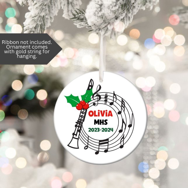 Clarinet Marching Band jul Ornament (Christmas ornament for a marching band member that plays clarinet)