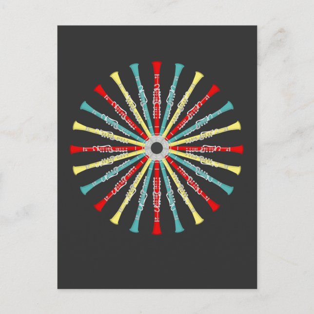 Clarinet Marching Band Orchestra Jazz Player Vykort (Framsida)