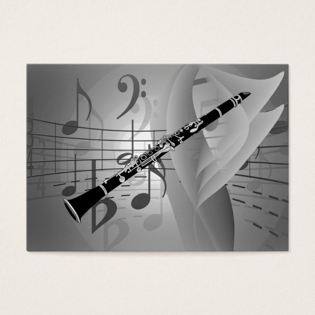 Clarinet med musikaccenter visitkort (Framsidan)