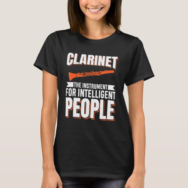 Clarinet Music Instrument T Shirt (Framsida)