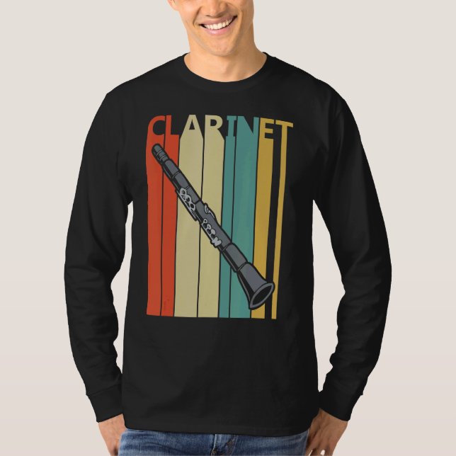Clarinet Music Instrument T Shirt (Framsida)