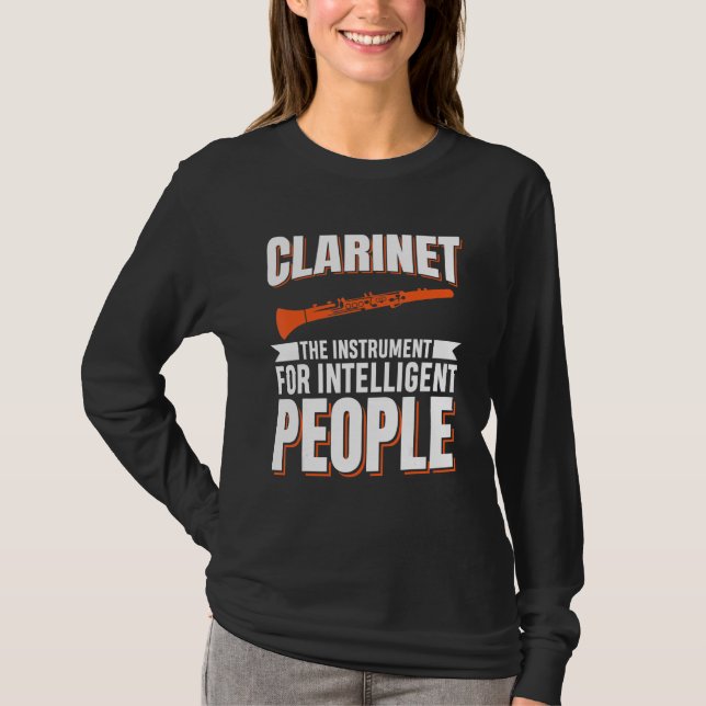 Clarinet Music Instrument T Shirt (Framsida)