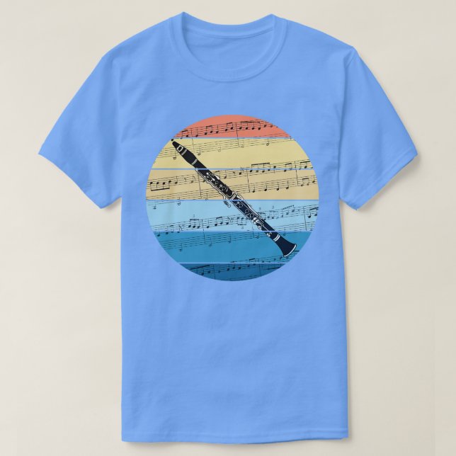 Clarinet Music Notation Clarinetist Woodwind Music T Shirt (Design framsida)