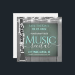 Clarinet Music Skäl Spara datum<br><div class="desc">Elegant,  struktur med ljus som träbakgrund. All text är justerbar. Spara påminnelsen om datumet firande.</div>