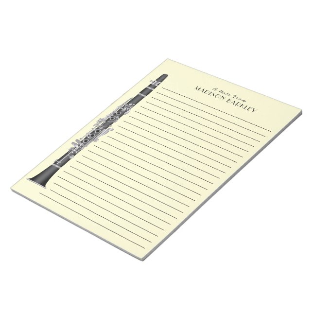 Clarinet Music Teacher Band Musician Anteckningsblock (Vinklad)