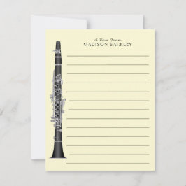 Clarinet Music Teacher Band Musician Tack Kort