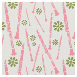 Clarinet Musical Instrument Band Orchestra Flowers Tyg