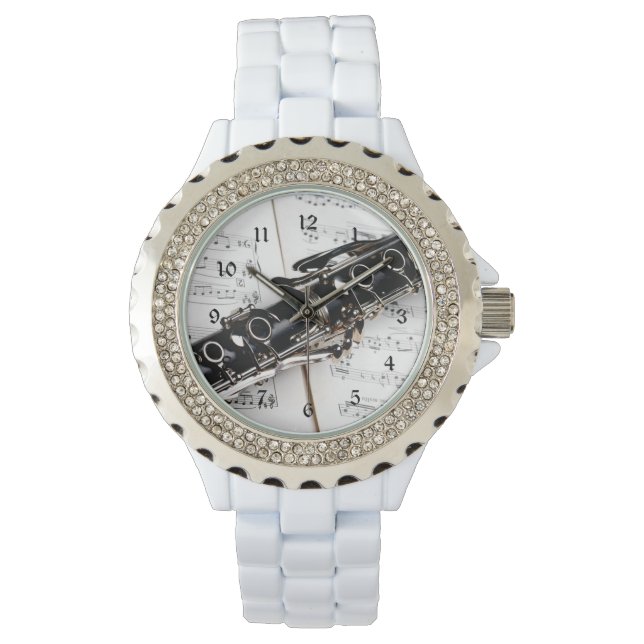 Clarinet, Musical Instrument Closeup Photo Armbandsur (Framsida)