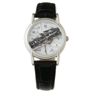 Clarinet, Musical Instrument Closeup Photo Armbandsur
