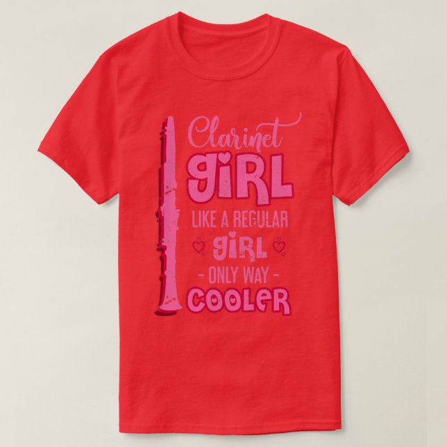 Clarinet Musical Instrument Girl Clarinetist T Shirt (Design framsida)