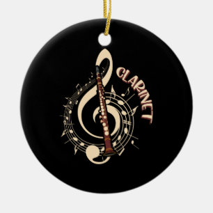 Clarinet Musical Instrument Music Älskare Julgransprydnad Keramik