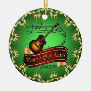 Clarinet ~ Musical Rulla ~ God jul ~ Julgransprydnad Keramik