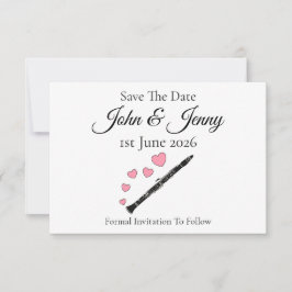 Clarinet Musician Bröllop spara datum